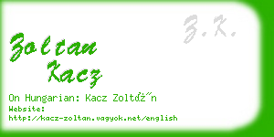 zoltan kacz business card